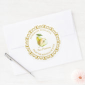 ヴィンテージ自家製梨ラベルl白を保持 ラウンドシール (封筒)