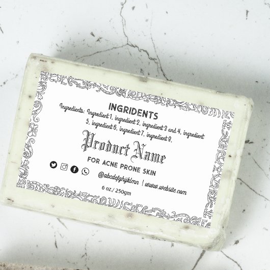 ヴィンテージ自家製石鹸ラベル長方形 長方形シール