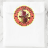 ヴィンテージ自家製Apple Ciderラベルテンプレート ラウンドシール (バッグ)