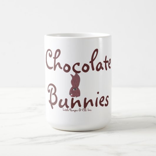 ヴィンテージ自然なチョコレートバニーのマグ コーヒーマグカップ (中央)