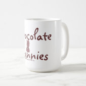 ヴィンテージ自然なチョコレートバニーのマグ コーヒーマグカップ (正面右)