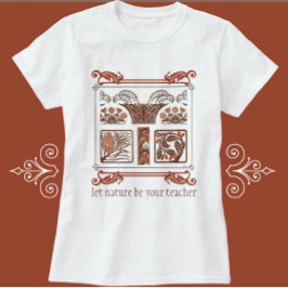 ヴィンテージ自然アールデコフローラピネコン Tシャツ