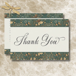 ヴィンテージ自然ウィリアムモリスエレガントな結婚式 サンキューカード