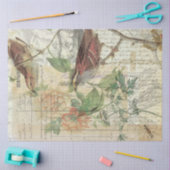 ヴィンテージ自然コラージュティッシュペーパー 薄葉紙 (クラフト)