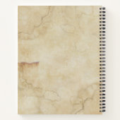 ヴィンテージ自然ジャーナル – 紅茶に染まった混合メディア ノートブック (裏面)