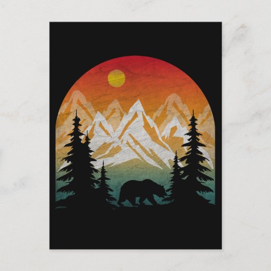 ヴィンテージ自然ベア ポストカード (正面)