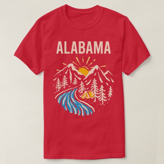 ヴィンテージ自然ランドスケープAlabama Tシャツ (デザイン正面)
