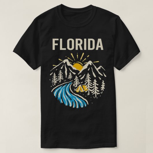 ヴィンテージ自然ランドスケープFlorida Tシャツ (デザイン正面)