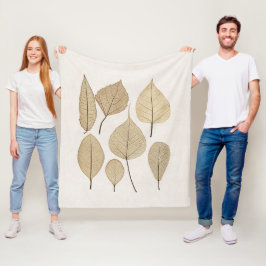 ヴィンテージ自然主義植物学スケッチ | 離れ1858 フリースブランケット