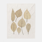 ヴィンテージ自然主義植物学スケッチ | 離れ1858 フリースブランケット (正面)