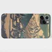 ヴィンテージ自然及び自動二輪車 iPhoneケース (裏面横)
