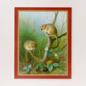 ヴィンテージ自然野生生命動物イラストレーション ジグソーパズル (縦)