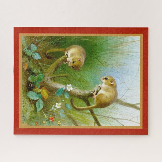 ヴィンテージ自然野生生命動物イラストレーション ジグソーパズル (横)