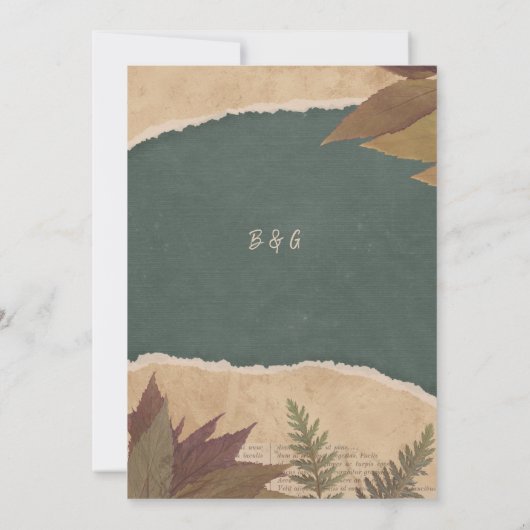 ヴィンテージ自然bohoシックな緑の安全な日付 (裏面)