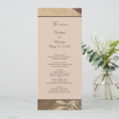 ヴィンテージ自然bohoシックな緑の結婚式 プログラム (スタンド正面)