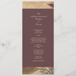 ヴィンテージ自然bohoシックな緑の結婚式 プログラム