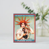 ヴィンテージ自由に電話して投票して! ポストカード (スタンド正面)