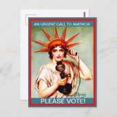 ヴィンテージ自由に電話して投票して! ポストカード (正面/裏面)