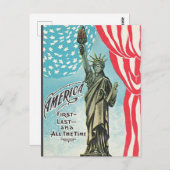 ヴィンテージ自由の女神アメリカ最初のはがき ポストカード (正面/裏面)