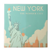 ヴィンテージ自由の女神ニューヨーク市旅行 タイル (正面)