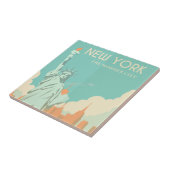 ヴィンテージ自由の女神ニューヨーク市旅行 タイル (側面)