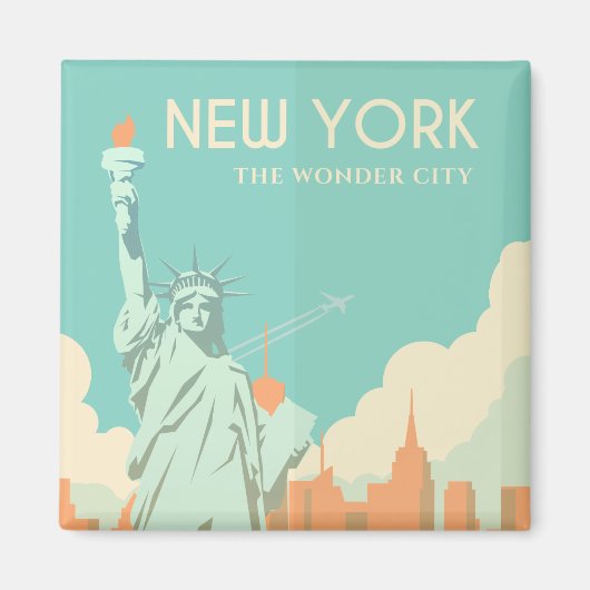 ヴィンテージ自由の女神ニューヨーク市旅行 マグネット (正面)