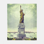 ヴィンテージ自由の女神 フリースブランケット (正面)