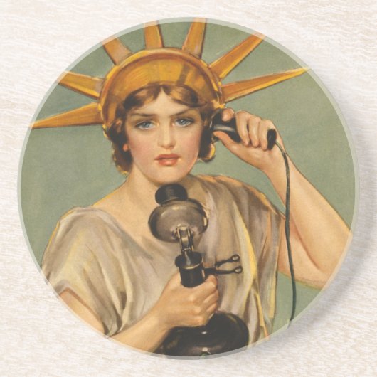 ヴィンテージ自由の女神WWI愛国戦争 コースター (正面)