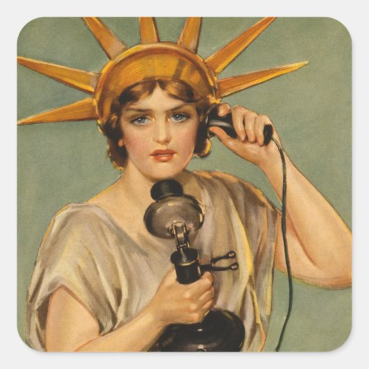 ヴィンテージ自由の女神WWI愛国戦争 スクエアシール (正面)