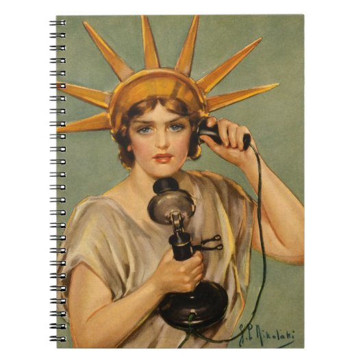 ヴィンテージ自由の女神WWI愛国戦争 ノートブック (正面)