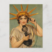 ヴィンテージ自由の女神WWI愛国戦争 ポストカード (正面)