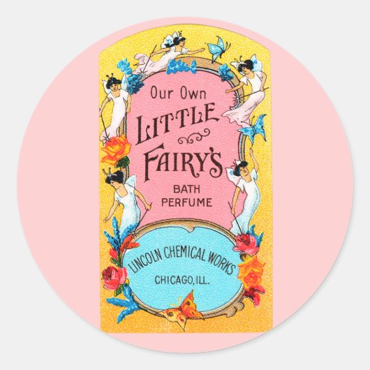 ヴィンテージ自身の小さな妖精のバスの香水 ラウンドシール (正面)