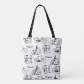 ヴィンテージ自転フランスの車のサイクリスト トートバッグ (裏面)