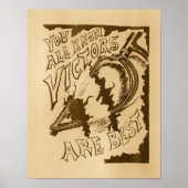 ヴィンテージ自転車とアートポスター ポスター (正面)