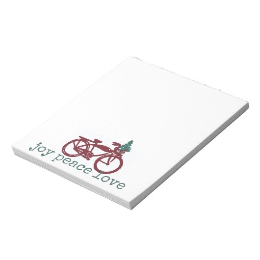 ヴィンテージ自転車とクリスマスツリーデザイン ノートパッド (回転)
