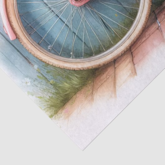 ヴィンテージ自転車とデイジー家具のデコパージュ 薄葉紙 (詳細)