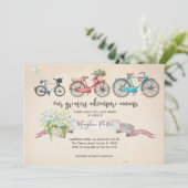 ヴィンテージ自転車のベビーシャワー 招待状 (スタンド正面)