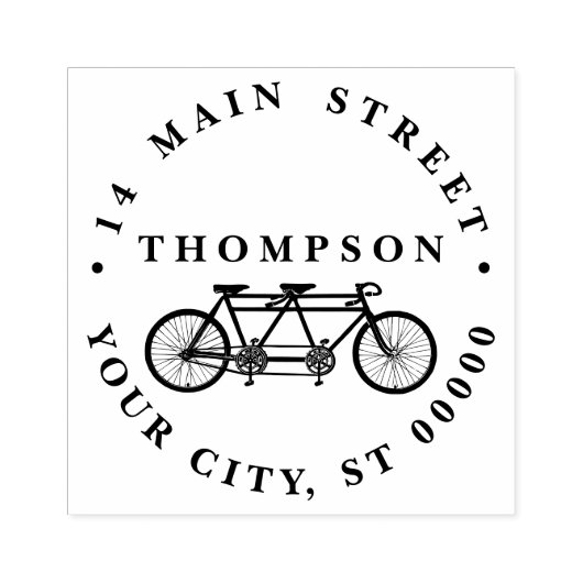 ヴィンテージ自転車の二連車住所 ラバースタンプ (インプリント)