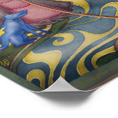 ヴィンテージ自転車の水彩画 ポスター (角)