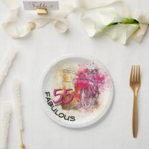 ヴィンテージ自転車の水彩素晴らしい55誕生日