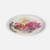 ヴィンテージ自転車の水彩素晴らしい55誕生日 ペーパープレート (アングル)