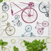 ヴィンテージ自転車の自転車の柄のプレゼント キッチンタオル (折り畳み)