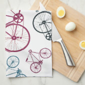 ヴィンテージ自転車の自転車の柄のプレゼント キッチンタオル (四つ折り)