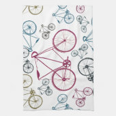 ヴィンテージ自転車の自転車の柄のプレゼント キッチンタオル (縦)