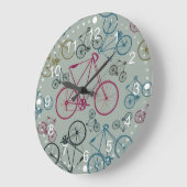 ヴィンテージ自転車の自転車の柄のプレゼント ラージ壁時計 (傾斜)
