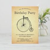 ヴィンテージ自転車の誕生日パーティー 招待状 (スタンド正面)