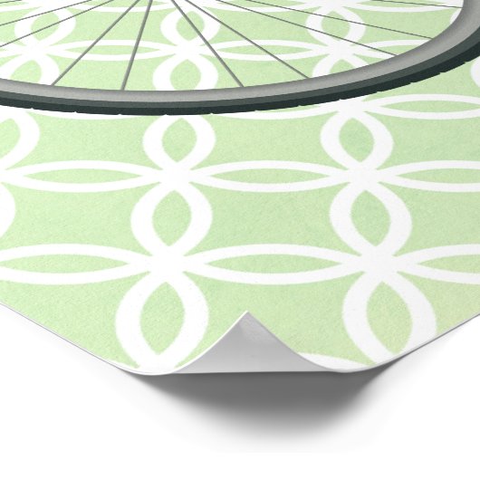 ヴィンテージ自転車オングリーンレトロアートポスター ポスター (角)