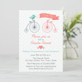 ヴィンテージ自転車カップルブライダルシャワーの招待 招待状 (スタンド正面)