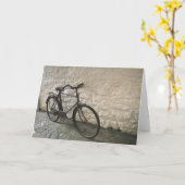 ヴィンテージ自転車グリーティングカード カード (黄色い花)