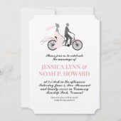 ヴィンテージ自転車コテージコアピンクまたは選択カラー 招待状 (正面)